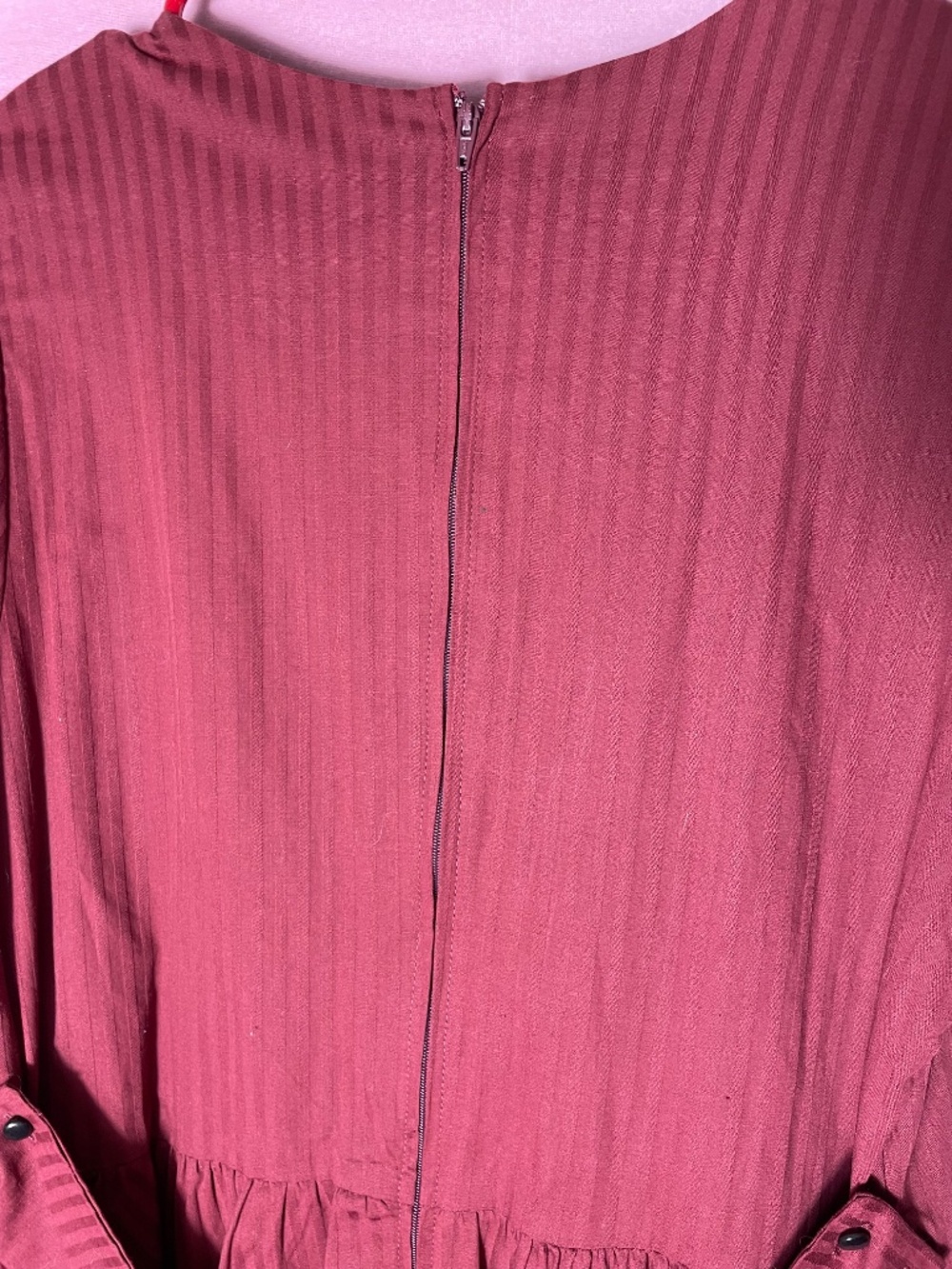 NWOT HT XL dark red Lolita dress with stripes black accents &pockets - Picture 9 of 9